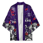 Personalized Fremantle Dockers Kimono Aboriginal Dot Painting Graffiti Style