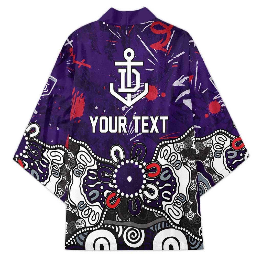 Personalized Fremantle Dockers Kimono Aboriginal Dot Painting Graffiti Style