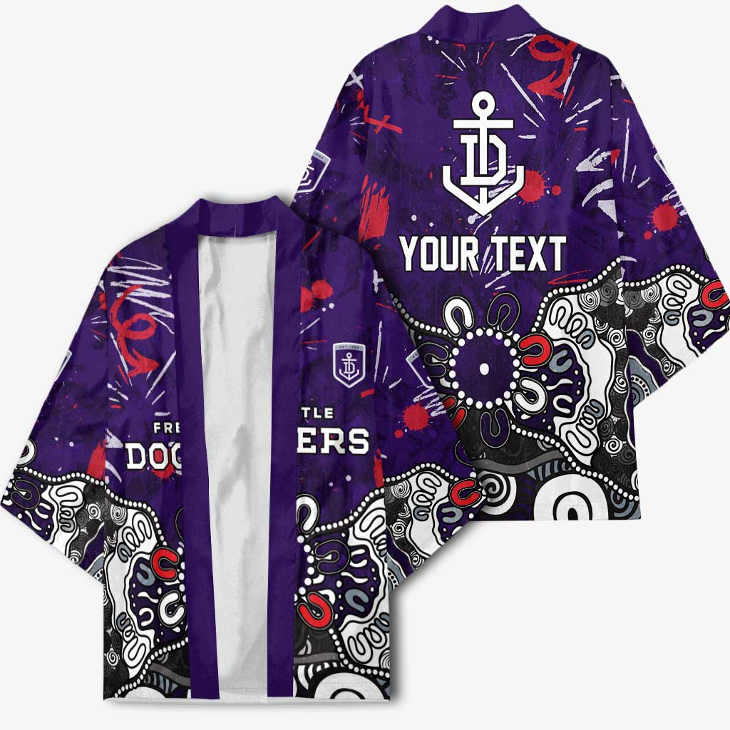 Personalized Fremantle Dockers Kimono Aboriginal Dot Painting Graffiti Style