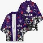 Personalized Fremantle Dockers Kimono Aboriginal Dot Painting Graffiti Style