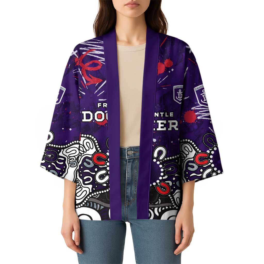 Personalized Fremantle Dockers Kimono Aboriginal Dot Painting Graffiti Style
