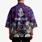 Personalized Fremantle Dockers Kimono Aboriginal Dot Painting Graffiti Style