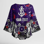 Personalized Fremantle Dockers Kimono Sleeve Blouse Aboriginal Dot Painting Graffiti Style