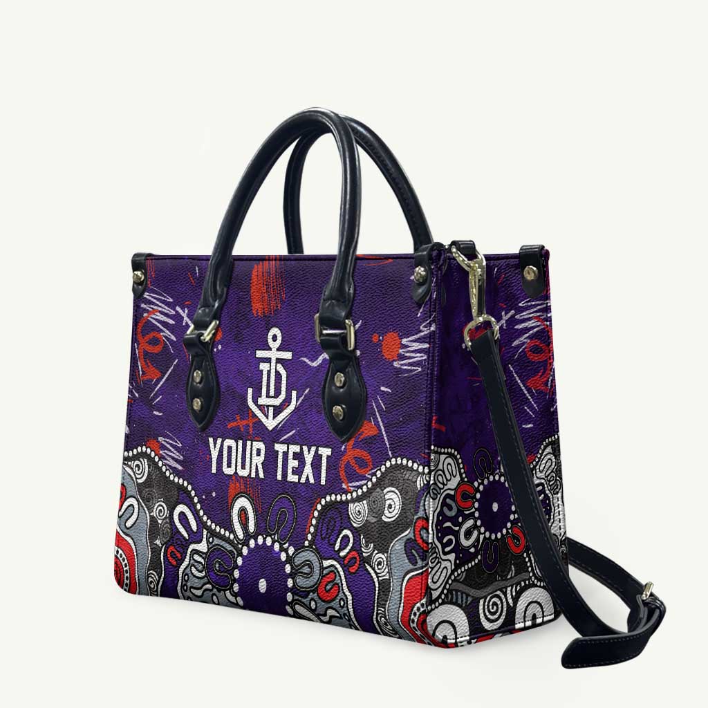 Personalized Fremantle Dockers Leather Bag Aboriginal Dot Painting Graffiti Style
