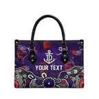 Personalized Fremantle Dockers Leather Bag Aboriginal Dot Painting Graffiti Style