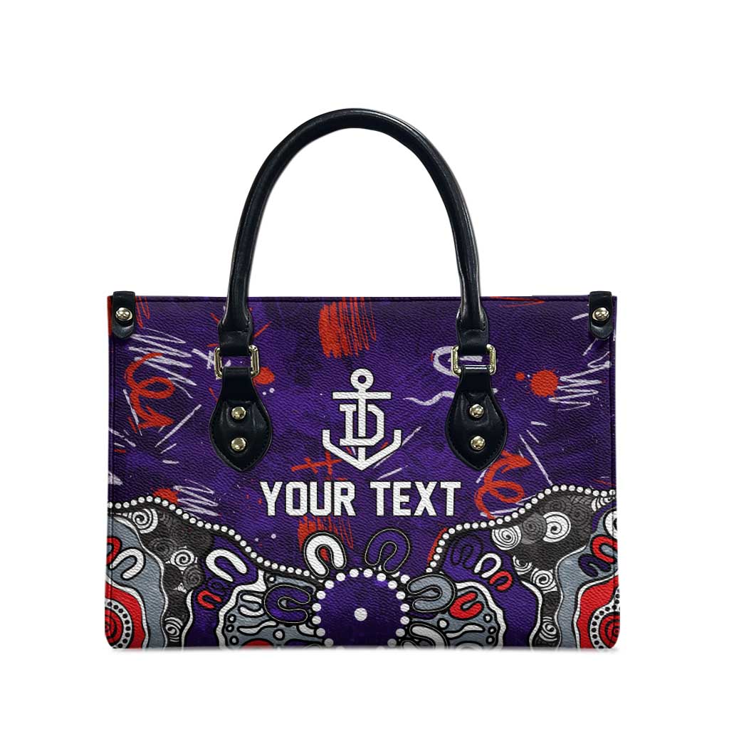 Personalized Fremantle Dockers Leather Bag Aboriginal Dot Painting Graffiti Style