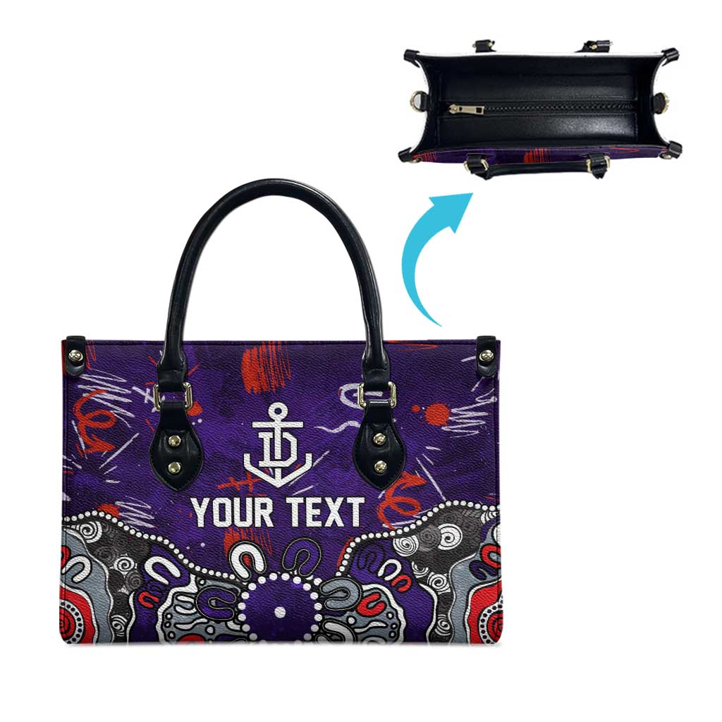 Personalized Fremantle Dockers Leather Bag Aboriginal Dot Painting Graffiti Style