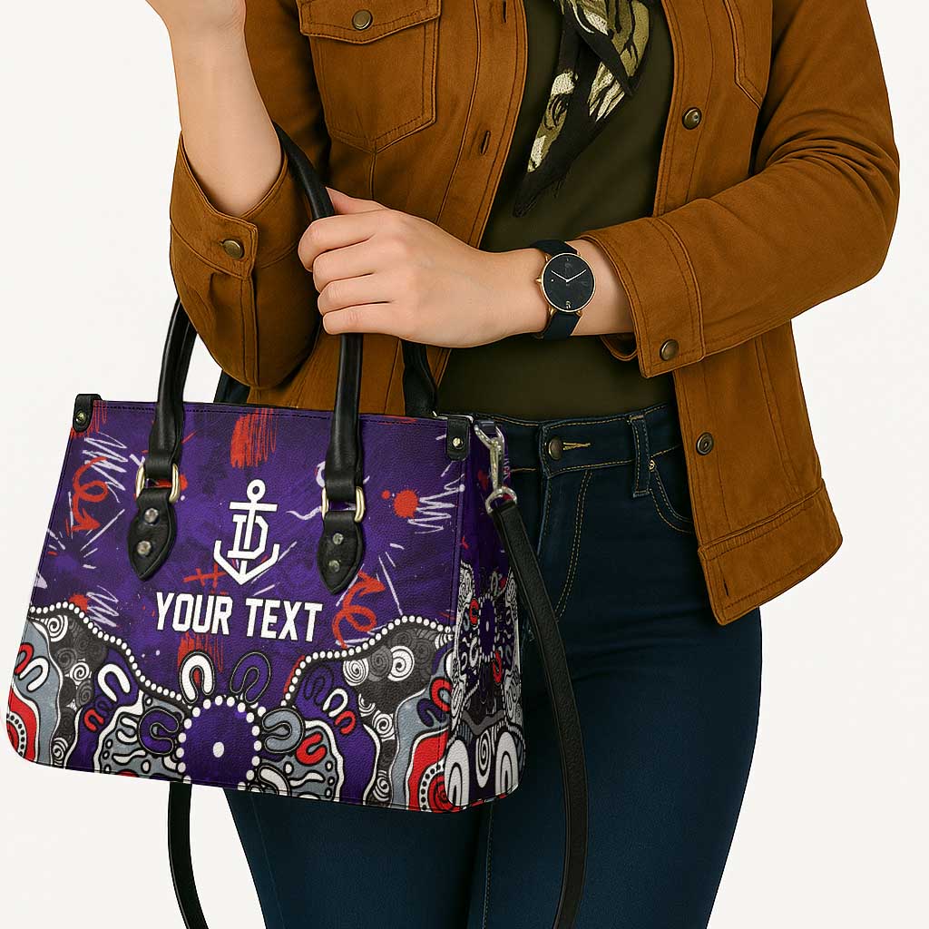Personalized Fremantle Dockers Leather Bag Aboriginal Dot Painting Graffiti Style