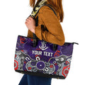 Personalized Fremantle Dockers Leather Tote Bag Aboriginal Dot Painting Graffiti Style