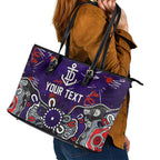 Personalized Fremantle Dockers Leather Tote Bag Aboriginal Dot Painting Graffiti Style