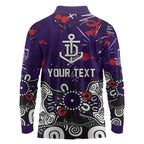 Personalized Fremantle Dockers Long Sleeve Polo Shirt Aboriginal Dot Painting Graffiti Style