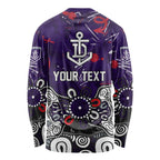 Personalized Fremantle Dockers Long Sleeve Shirt Aboriginal Dot Painting Graffiti Style