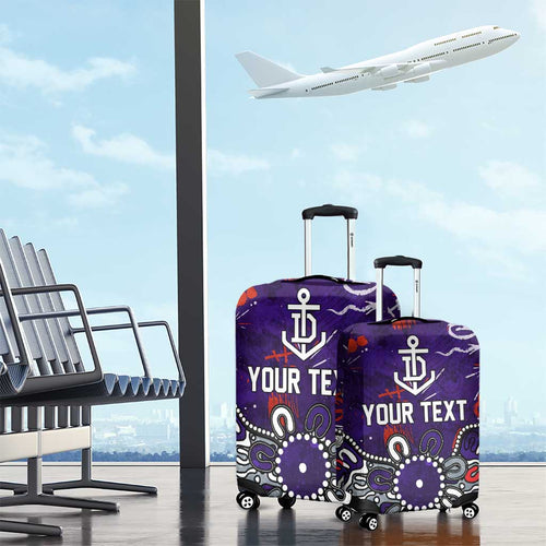 Personalized Fremantle Dockers Luggage Cover Aboriginal Dot Painting Graffiti Style