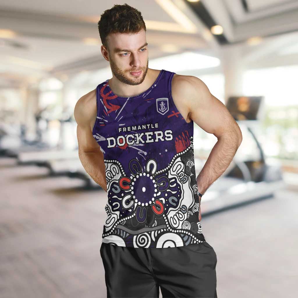 Personalized Fremantle Dockers Men Tank Top Aboriginal Dot Painting Graffiti Style