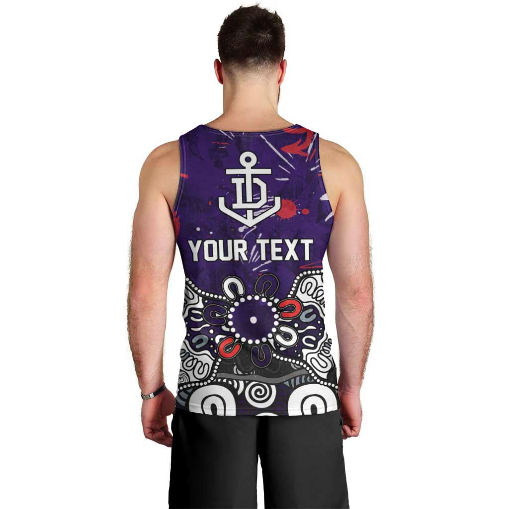 Personalized Fremantle Dockers Men Tank Top Aboriginal Dot Painting Graffiti Style