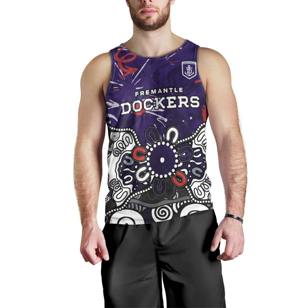 Personalized Fremantle Dockers Men Tank Top Aboriginal Dot Painting Graffiti Style