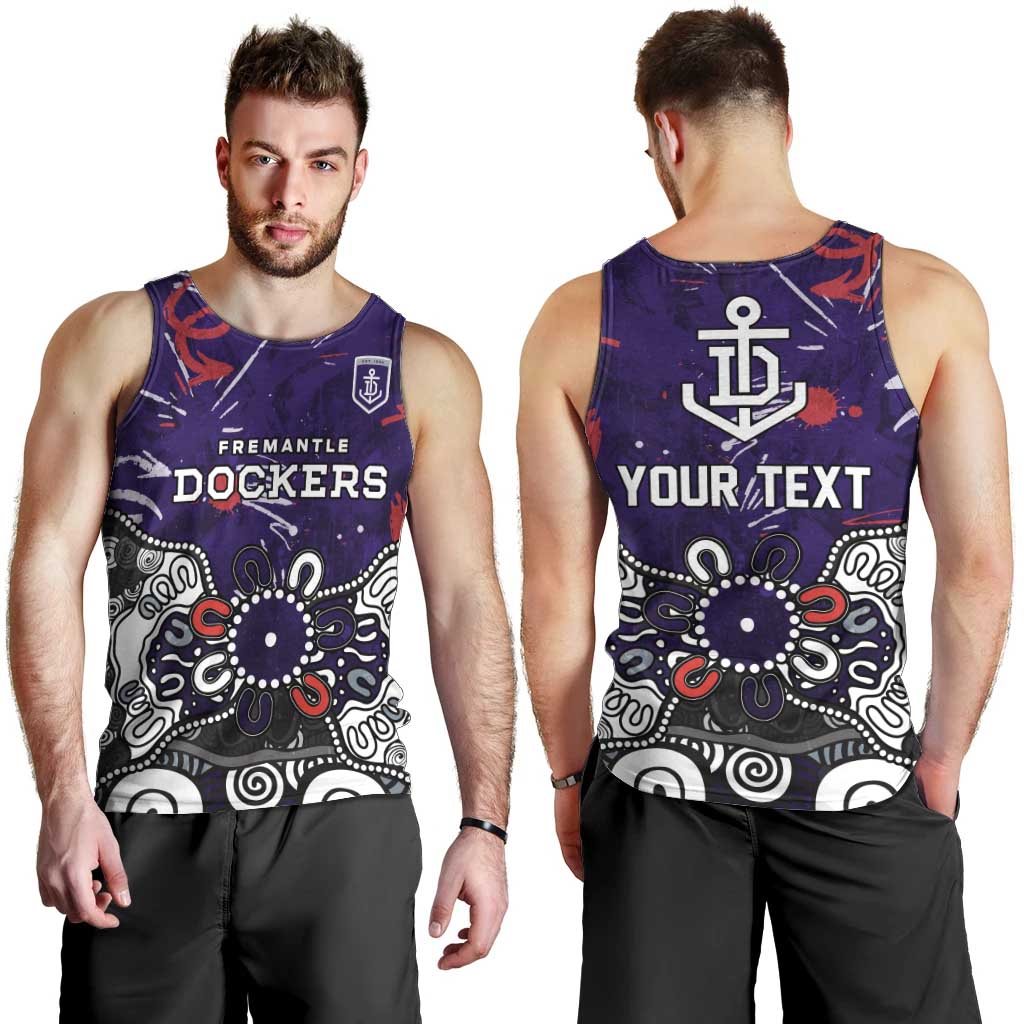 Personalized Fremantle Dockers Men Tank Top Aboriginal Dot Painting Graffiti Style
