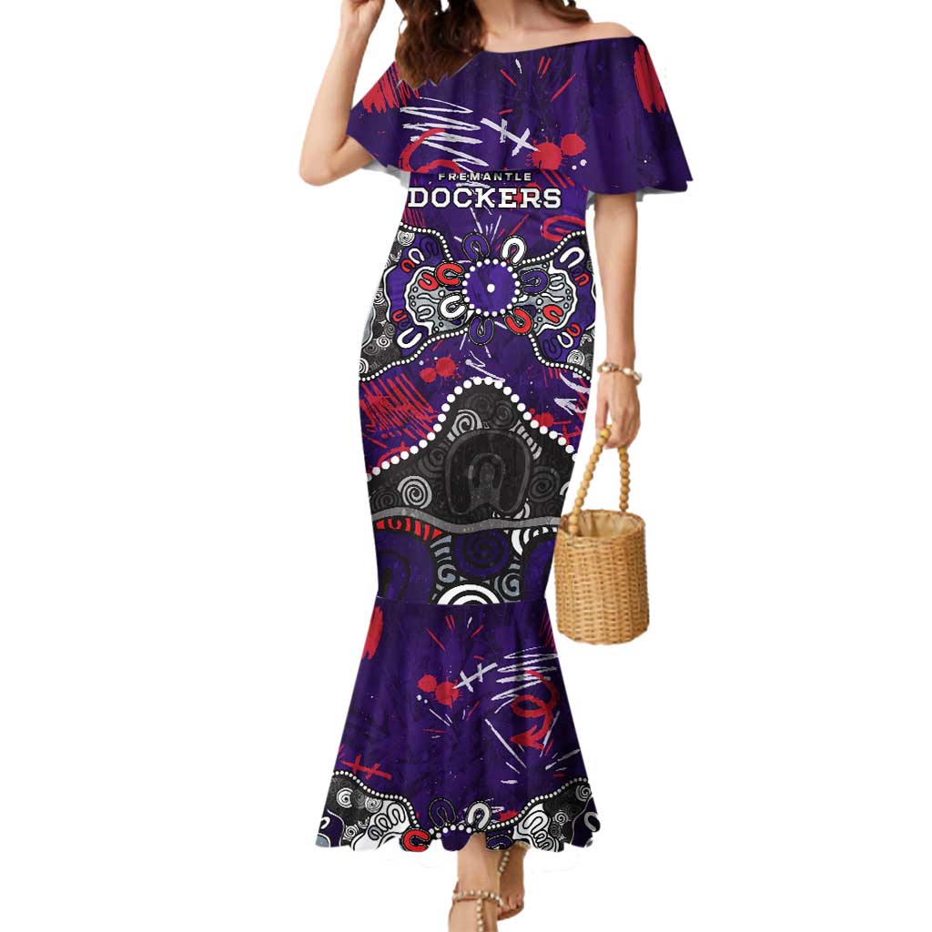 Personalized Fremantle Dockers Mermaid Dress Aboriginal Dot Painting Graffiti Style