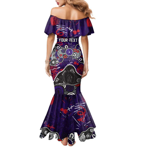 Personalized Fremantle Dockers Mermaid Dress Aboriginal Dot Painting Graffiti Style