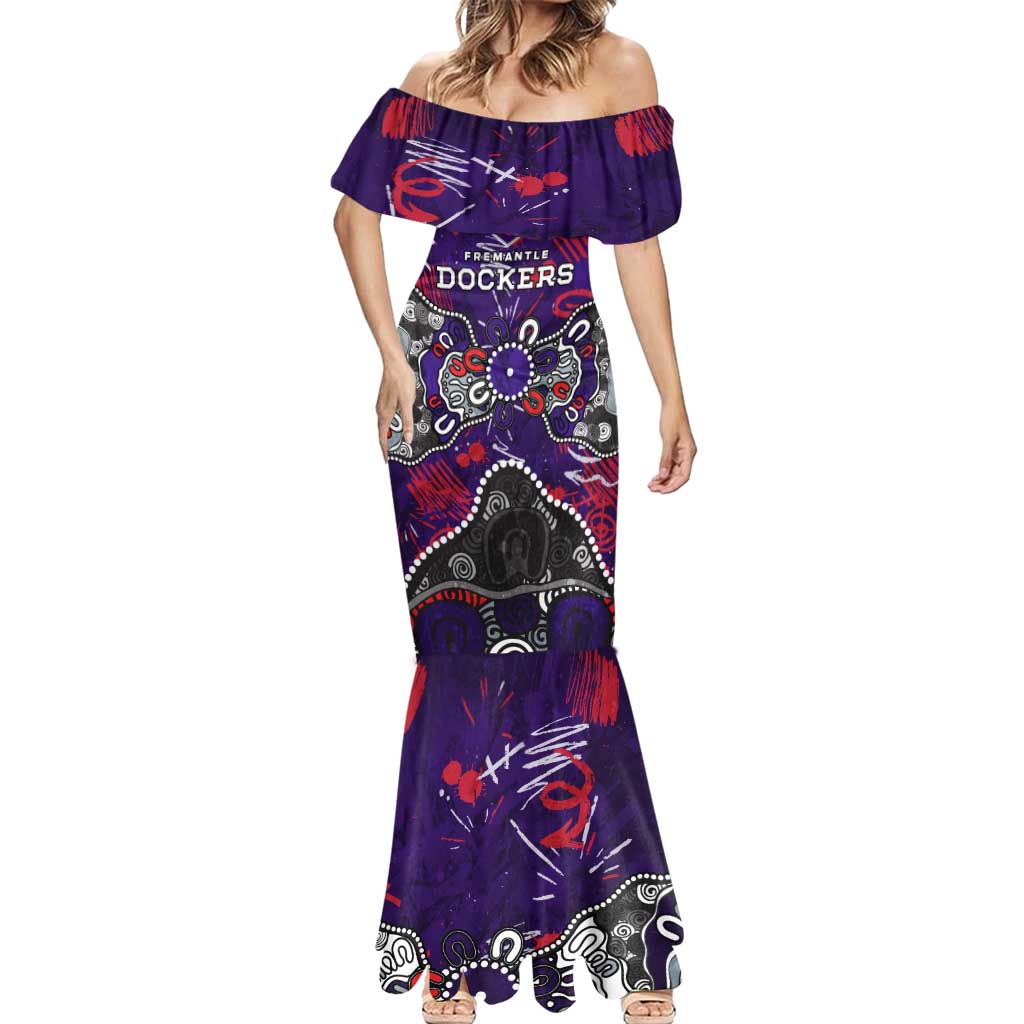 Personalized Fremantle Dockers Mermaid Dress Aboriginal Dot Painting Graffiti Style