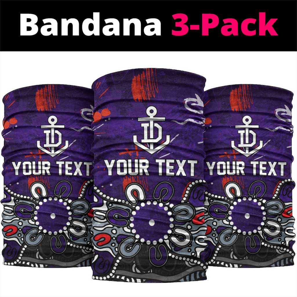 Personalized Fremantle Dockers Neck Gaiter Aboriginal Dot Painting Graffiti Style