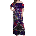 Personalized Fremantle Dockers Off Shoulder Maxi Dress Aboriginal Dot Painting Graffiti Style
