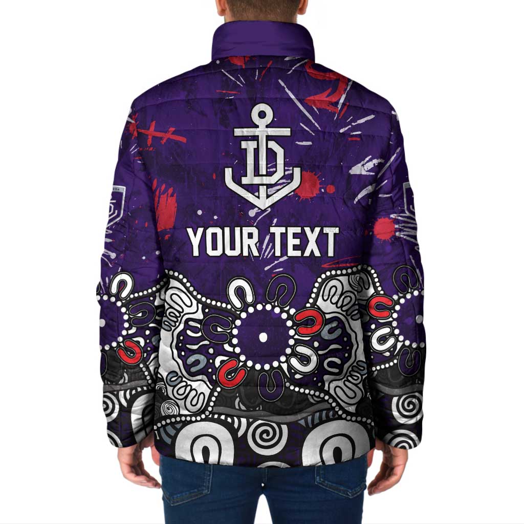 Personalized Fremantle Dockers Padded Jacket Aboriginal Dot Painting Graffiti Style
