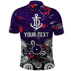 Personalized Fremantle Dockers Polo Shirt Aboriginal Dot Painting Graffiti Style