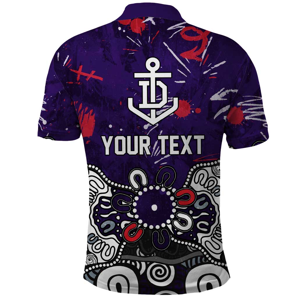 Personalized Fremantle Dockers Polo Shirt Aboriginal Dot Painting Graffiti Style