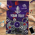 Personalized Fremantle Dockers Puzzle Aboriginal Dot Painting Graffiti Style