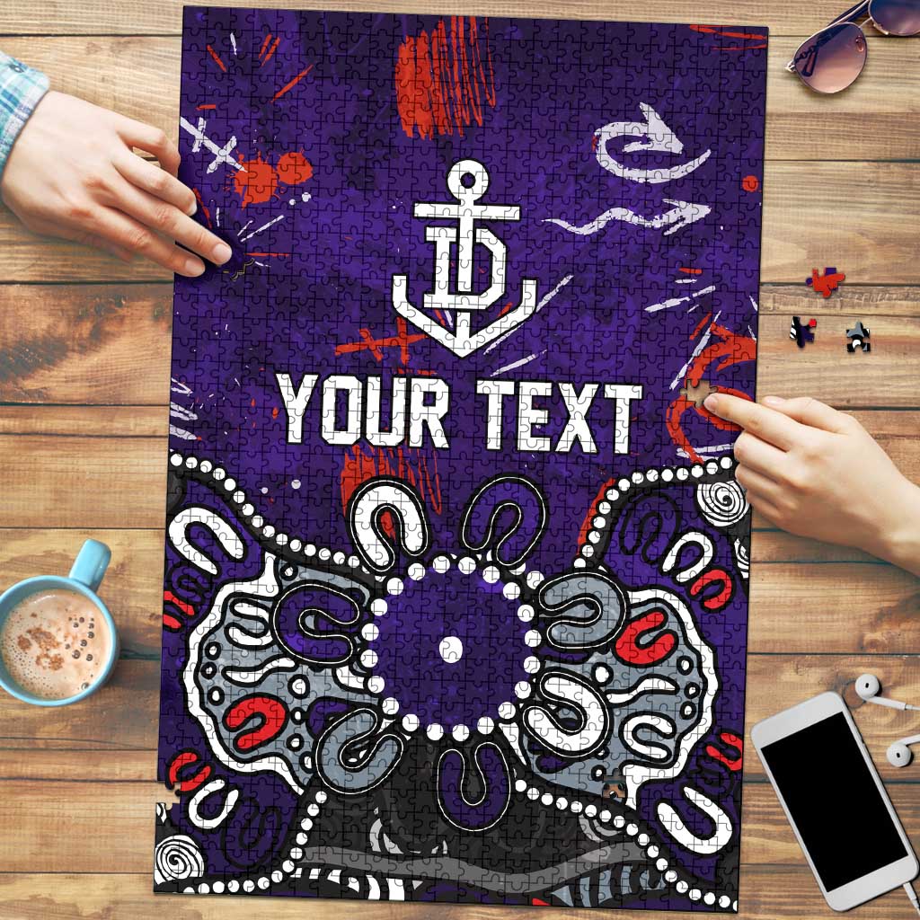 Personalized Fremantle Dockers Puzzle Aboriginal Dot Painting Graffiti Style