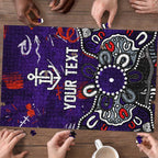 Personalized Fremantle Dockers Puzzle Aboriginal Dot Painting Graffiti Style