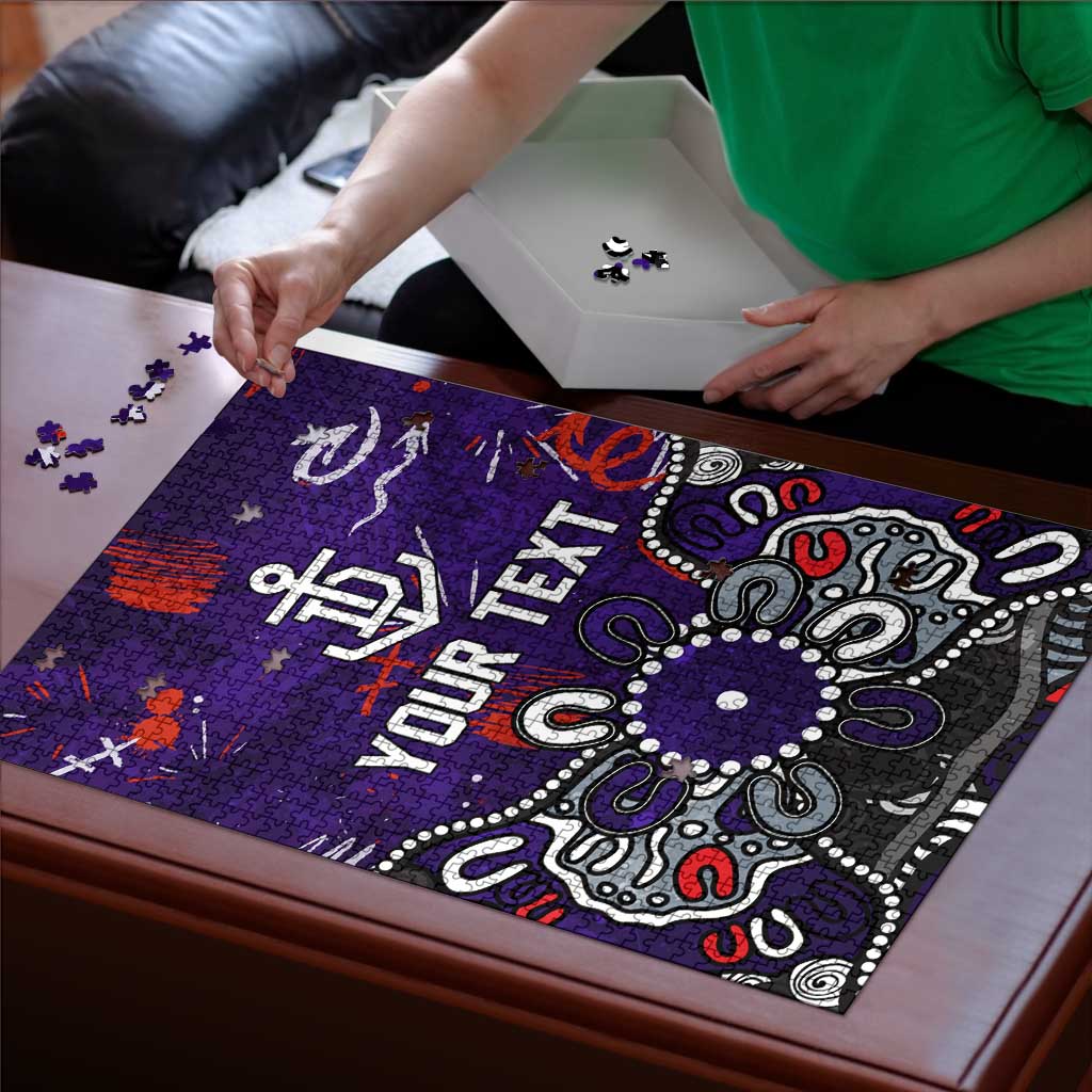 Personalized Fremantle Dockers Puzzle Aboriginal Dot Painting Graffiti Style