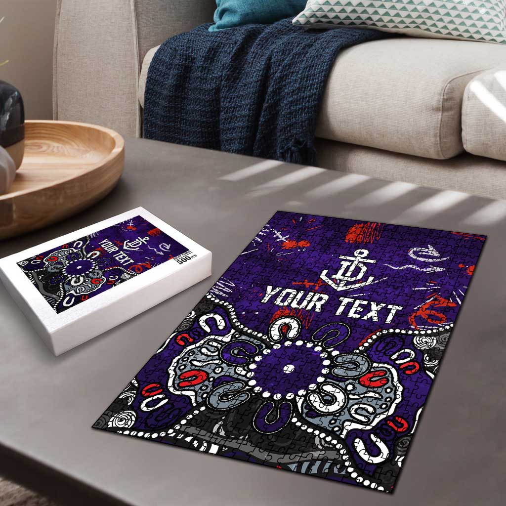 Personalized Fremantle Dockers Puzzle Aboriginal Dot Painting Graffiti Style