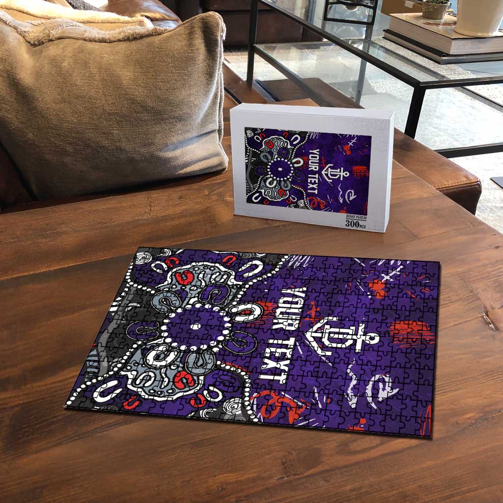 Personalized Fremantle Dockers Puzzle Aboriginal Dot Painting Graffiti Style