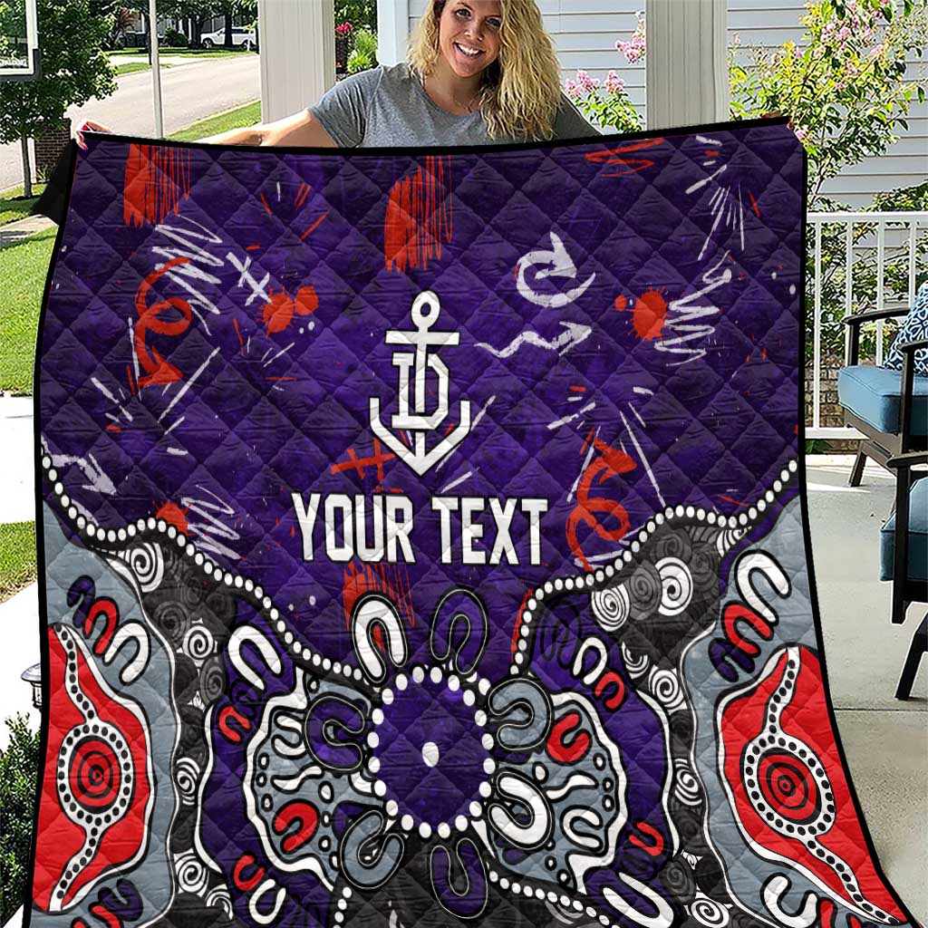 Personalized Fremantle Dockers Quilt Aboriginal Dot Painting Graffiti Style