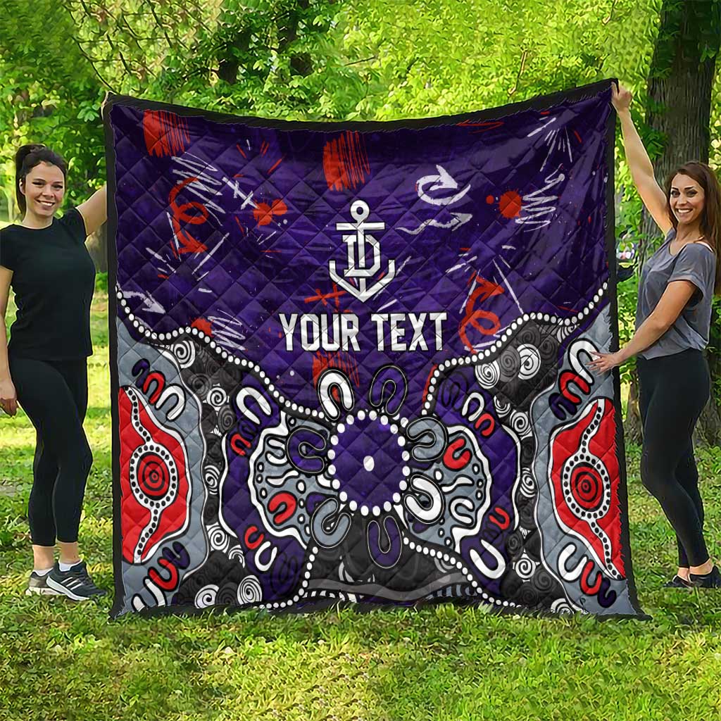 Personalized Fremantle Dockers Quilt Aboriginal Dot Painting Graffiti Style