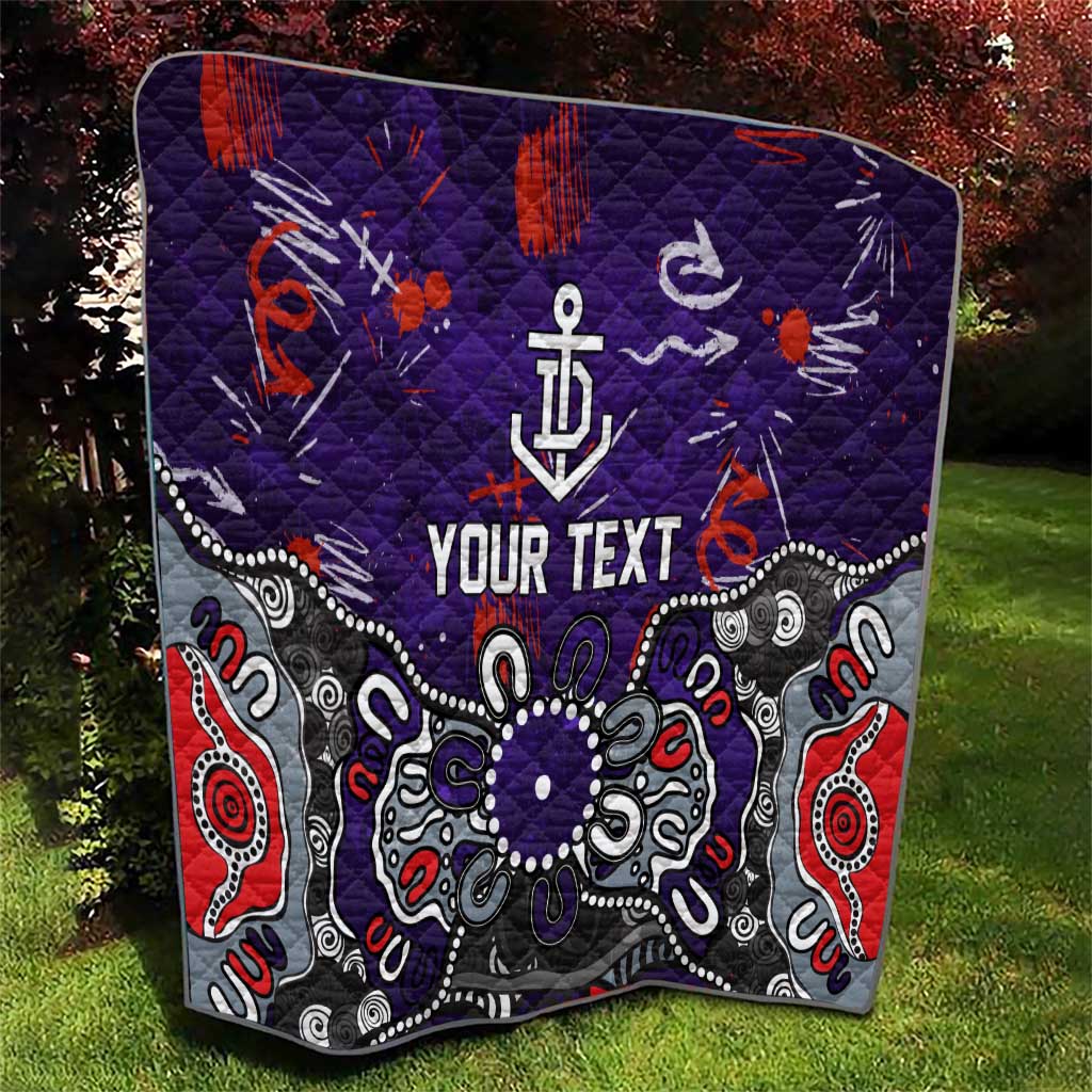 Personalized Fremantle Dockers Quilt Aboriginal Dot Painting Graffiti Style