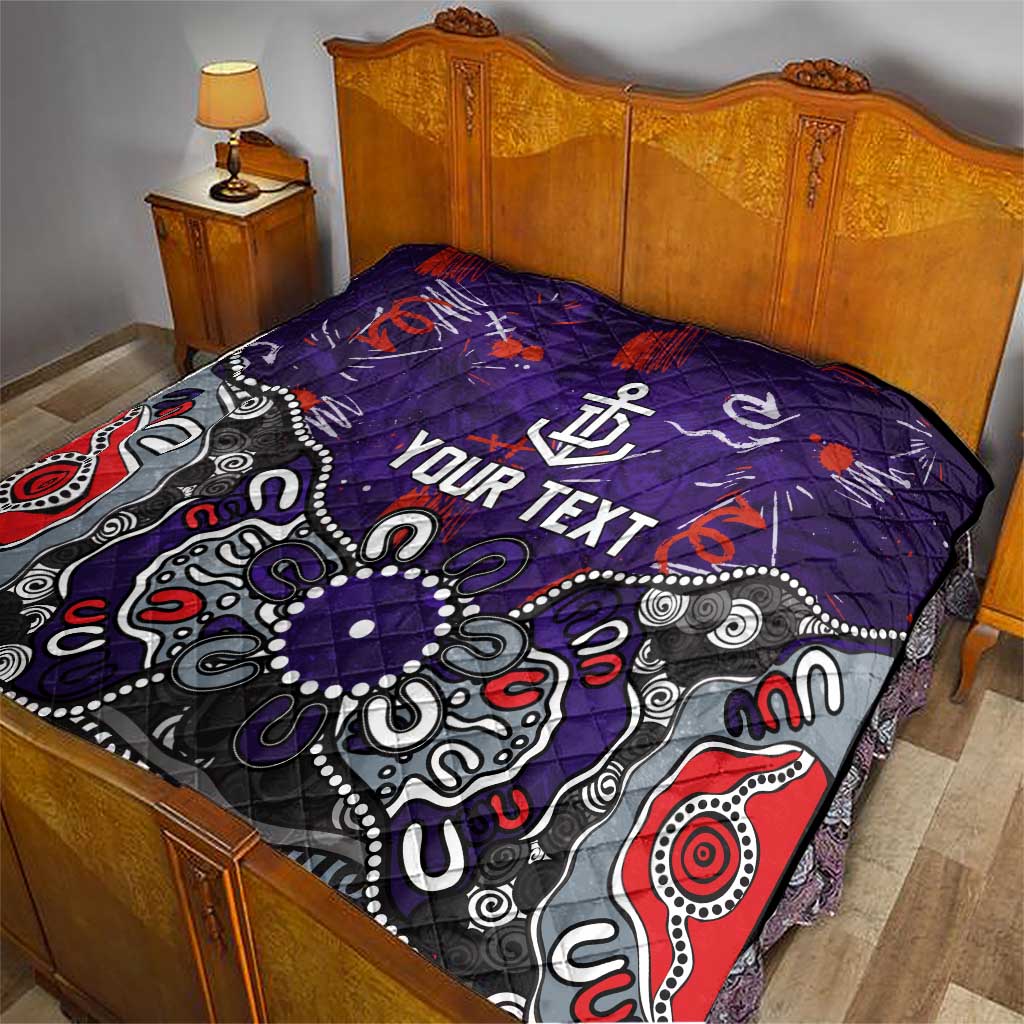 Personalized Fremantle Dockers Quilt Aboriginal Dot Painting Graffiti Style
