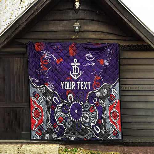 Personalized Fremantle Dockers Quilt Aboriginal Dot Painting Graffiti Style