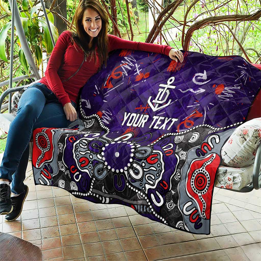 Personalized Fremantle Dockers Quilt Aboriginal Dot Painting Graffiti Style