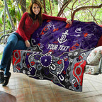 Personalized Fremantle Dockers Quilt Aboriginal Dot Painting Graffiti Style