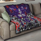 Personalized Fremantle Dockers Quilt Aboriginal Dot Painting Graffiti Style