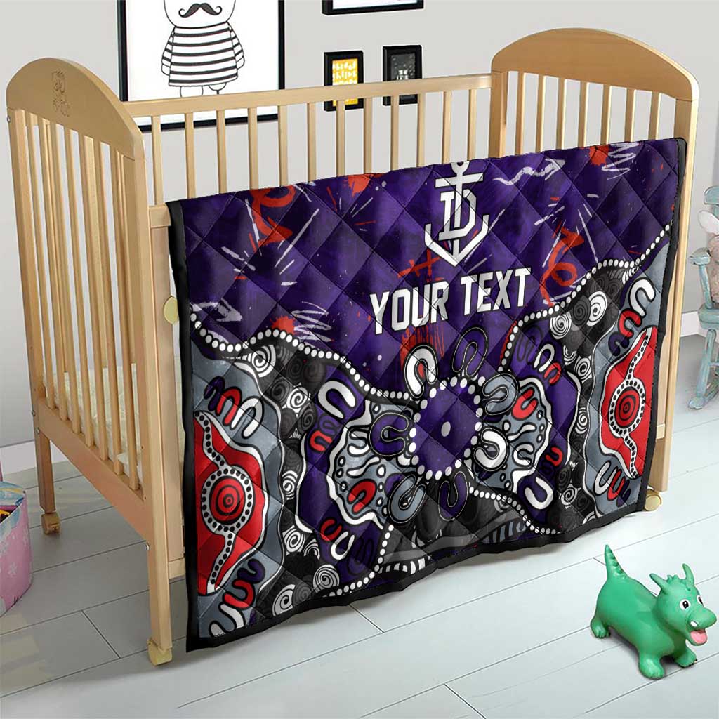 Personalized Fremantle Dockers Quilt Aboriginal Dot Painting Graffiti Style