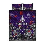 Personalized Fremantle Dockers Quilt Bed Set Aboriginal Dot Painting Graffiti Style