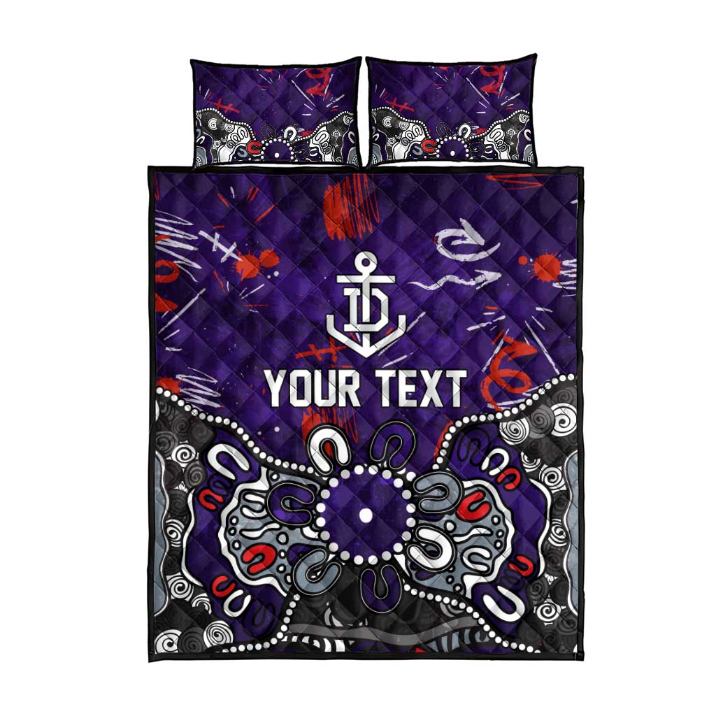 Personalized Fremantle Dockers Quilt Bed Set Aboriginal Dot Painting Graffiti Style