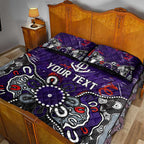 Personalized Fremantle Dockers Quilt Bed Set Aboriginal Dot Painting Graffiti Style