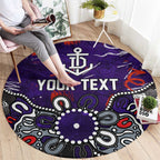 Personalized Fremantle Dockers Round Carpet Aboriginal Dot Painting Graffiti Style