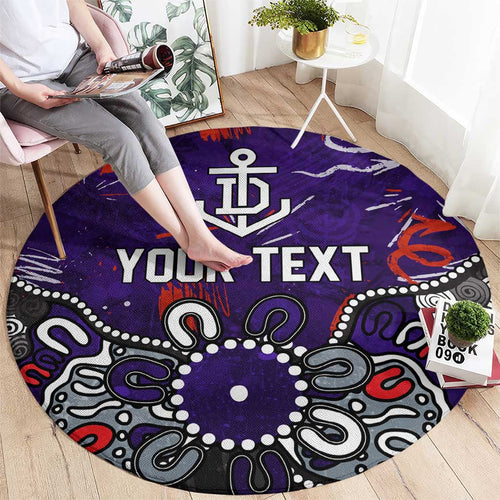 Personalized Fremantle Dockers Round Carpet Aboriginal Dot Painting Graffiti Style