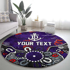 Personalized Fremantle Dockers Round Carpet Aboriginal Dot Painting Graffiti Style